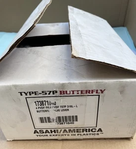 Asahi 173871040  Type 57P - 4” PVDF Butterfly Valve, Wafer, Lever, Viton, 7040 - Picture 1 of 11