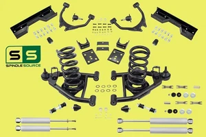 4" / 6" Control Arm Drop Kit for 88 - 98 Chevy / GMC C1500 V8 w/ Shocks + Notch - Picture 1 of 1