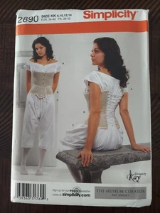 Simplicity 2890 Womens Sz KK 8-14 Drawers Chemise Corset Sewing Pattern UNCUT - Picture 1 of 4