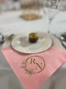 100 x Custom Personalised luxury 3 ply large dinner napkins - Picture 1 of 13