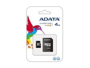 NEW ADATA Data Storage Card Micro SDHC Card 4GB with Adapter, SD Card, Class 4 - Picture 1 of 1