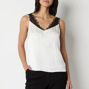 Camiseta sin mangas Worthington para mujer talla S blanca negra cuello en V nueva con etiquetas $49 - Imagen 1 de 15