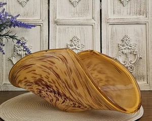 Vaso in vetro artistico con vortice ambra di Murano - Italia, 13,5" - Foto 1 di 7