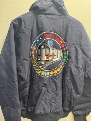 RARE! VTG MTA TRANSIT NYCTA NEW YORK SUBWAY BOMBER JACKET UNIFORM MTA L NWT Y2K - Image 1 of 4