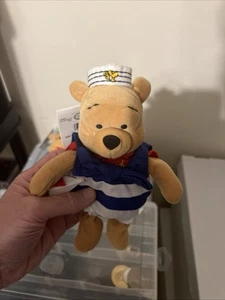 Vintage 8” Disney Store/Disney Parks “Nautical Pooh” Mini Bean Bag Plush NWT - Picture 1 of 6