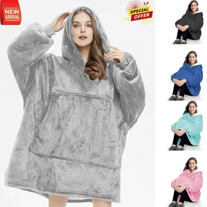 Hoodie Robe Blanket Oversized Soft Sherpa Fleece Giant Sweatshirt Nightware GF - Picture 1 of 123
