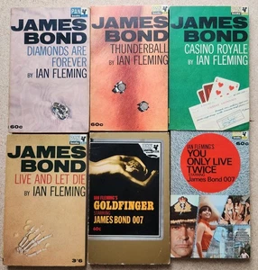 Ian Fleming James Bond 1960s Pan Books Paperback Lot (6) - Picture 1 of 6