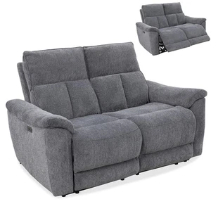 2-Sitzer-Sofa - anthrazit - Webstoff - elektrische Relaxfunktion Sofa Couch - Bild 1 von 10