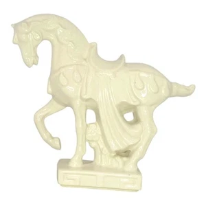 VTG 9" White Horse Figure Farm Decoration Glazed Ceramic Statue 1 - K4535 - Picture 1 of 20