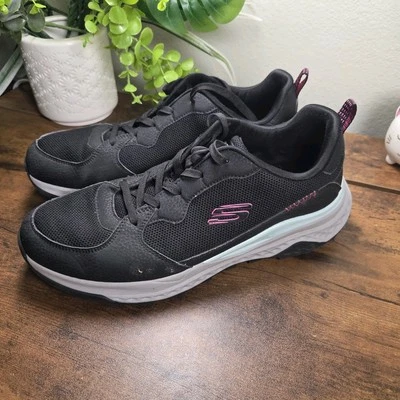 Zapatillas de senderismo Skechers 179087R de espuma viscoelástica para mujer talla 10 con cordones negras excelentes Foto 1 de 4