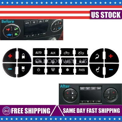 AC Dash Button Repair Kit Decal Stickers Replacement For Chevy GMC Tahoe - Image 1 of 4