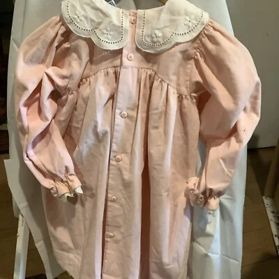 Vestido Vintage Osh Kosh B'Gosh Rosa Pana, Niñas Talla 6 Hecho en EE. UU. Foto 1 de 4