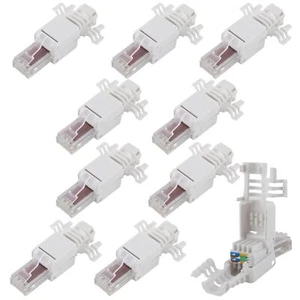 10x Werkzeugfreier RJ45 Netzwerkstecker CAT 6 UTP passend für Verlegekabel un... - Afbeelding 1 van 1