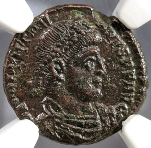Valentiniano I Imperio Romano NGC AU 364-375 AD AE3 Nummus Angel Corona Victoria - Imagen 1 de 24