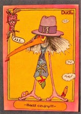 VINTAGE 1977 DUDI BIRD by Andrzej Dudziński POLAND Funny post card comic art