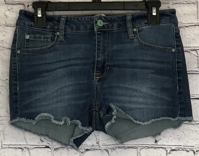 CELEBRITY PINK Women's Shorts Denim Blue Stretch Pockets Frayed Hem Sz 5/27 EUC - Image 1 of 4