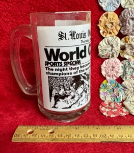 Cardenales de San Luis 1982 Campeones del Mundo Vidrio St Louis Globe Papel Demócrata - Imagen 1 de 8