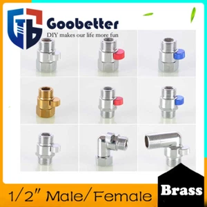 G1/2" Flow Quick Control Shut OFF Valve Fit Shower Head Hand Brass Water Saver - Picture 1 of 12