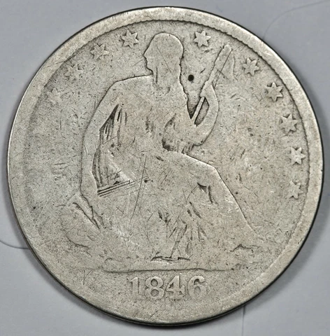 1846-o Liberty Seated Half.  Error  CUD at 8:00 Reverse.  171484 Cover
