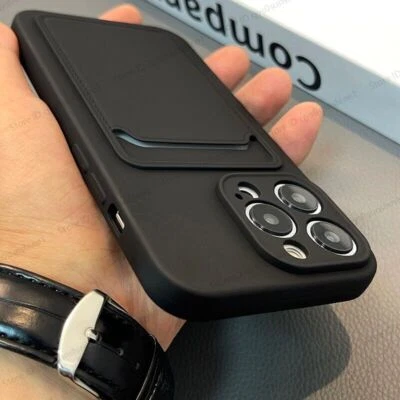 Case for iPhone 16 15 Pro 14 Pro MAX 12 13 16E Phone Cover With Card Slot Holder - Image 1 of 4