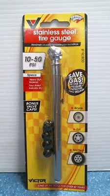 Medidor de neumáticos de acero inoxidable Victor (00876-8) FS Foto 1 de 3