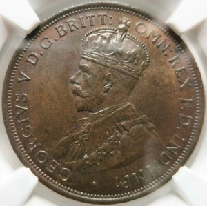 AUSTRALIA Britain 1 Penny 1911 NGC MS63 BN UNC Quality George V. Britain - Picture 1 of 3