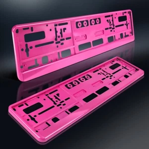 2 Kennzeichenhalter | THINK PINK | Kennzeichen | Nummernschildhalter | ROSA - Bild 1 von 9