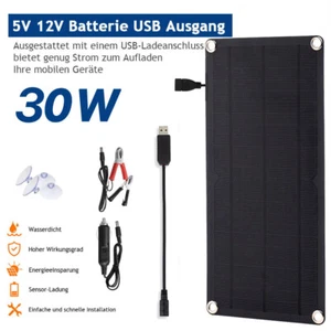 12V 30W Tragbares Solarpanel für Auto, Boot, Solarpanel, BatterieladegeräT NEU - Bild 1 von 17