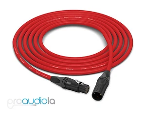 Canare Quad Cable L-4E6S | Neutrik Gold XLR-F XLR-M | Red 12 Feet | 12 Ft. | 12' - Picture 1 of 1