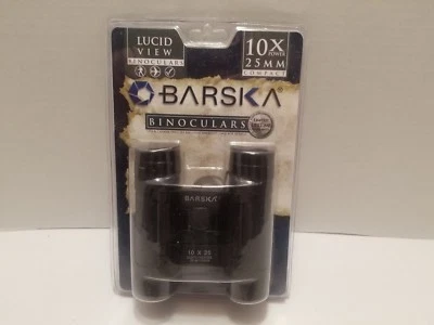 BARSKA Lucid View 10x 25 M M Compact Binoculars 302 ft Black AB10111 New - Image 1 of 4