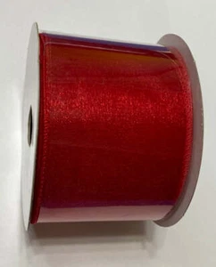 Rotes transparentes Band, Valentinstag, rot, 2,5" breit x 10 Yard Rolle - Bild 1 von 1