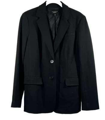 Blazer Traje Chaqueta Talbots Talla 6 Negro Sólido Forrado Manga Larga Bolsillos Oficina Foto 1 de 4