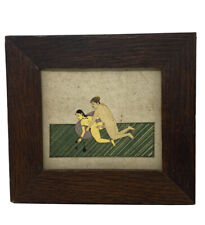 Antique Asian Indian Erotic Miniature Paper Art Framed