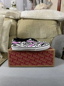 Vans authentische Zebra Daze schwarze Turnschuhe Schuhe brandneu in Verpackung Größe 5,5uk VN0A4UH3BMA1 - Bild 1 von 13
