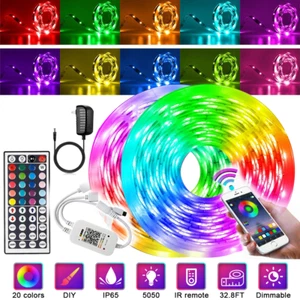 65 FT RGB 5050 Bluetooth Led Strip Lights SMD Flexible LED Lamp 12V DC Power Kit - Picture 1 of 11