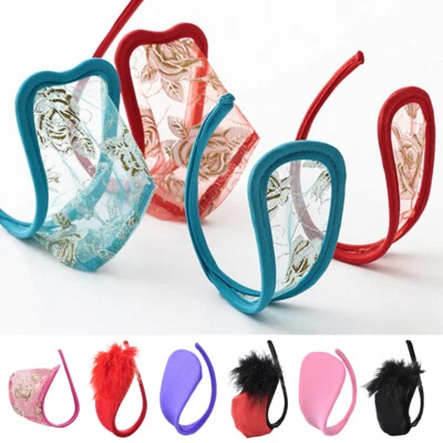 Sexy Women Sheer Lace C-string Trim Panty C-Shaped Hollow Out Thong Underwear - image 1 of 4