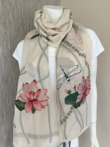 Alexander McQUEEN ELFENBEIN FIL COUPÉ CHIFFON SCHAL EINZELHANDEL £420 NEU MIT ETIKETT - Bild 1 von 11