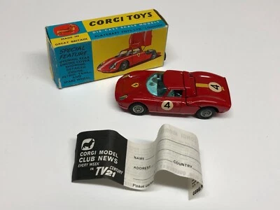 Corgi Toys 314 FERRARI BERLINETTA 250 LE MANS in Original Box ~ MINTY!! - Image 1 of 4