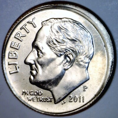 2011 ERROR Off Center Roosevelt Dime BU + RARE DATE O/C Coin LOT #31   FREE SHIP - Image 1 of 2