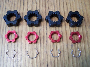 For Traxxas 8S X-Maxx Wheel Hub 17mm Red Aluminum Splined Nut & Hex Clip 77086-4 - Picture 1 of 1