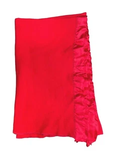FARIBO Loomed Wool GLENDALE Blanket RED 76” x 56” Satin Binding Trim Vintage - Picture 1 of 6