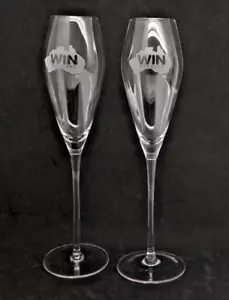 Champagne Flutes With WIN Network Etching Set of 2 - Bild 1 von 3