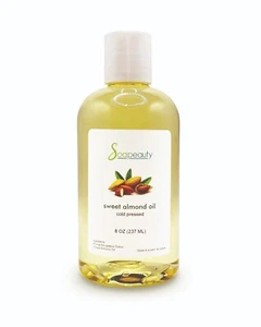 SWEET ALMOND OIL CARRIER COLD PRESSED REFINED NATURAL 100% PURE 8 OZ - Picture 1 of 6