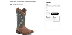 Laredo Early Star Women's Leather Cowboy Boots Size 9.5 - Picture 1 of 9