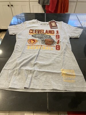 WOMENS MITCHELL & NESS CLEVELAND CAVALIERS CAVS S/S SHIRT M MEDIUM GRAY NWT - Image 1 of 4