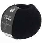 Wolle Kreativ! Lana Grossa - Cool Wool 4 Socks Uni - Fb. 7706 schwarz 100 g