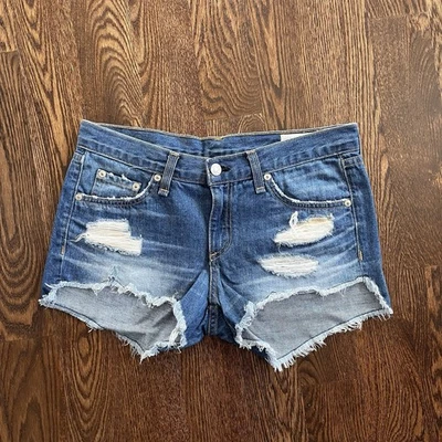 Женские джинсовые шорты с вырезом Rag & Bone размер 25 потертый подол - Изображение 1 из 4