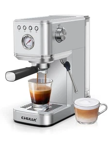 Máquina de Espresso Kompatto 20 Bares con Espumador de Leche, Acero Inoxidable Automático... - Imagen 1 de 7