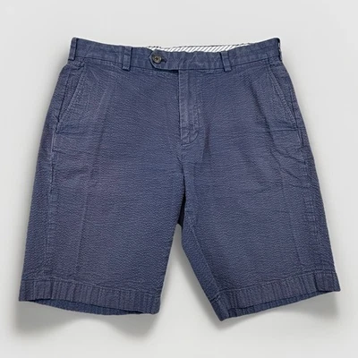 Bermudas Brooks Brothers para hombre W34 Seersucker azul y blanco a rayas de algodón Foto 1 de 4