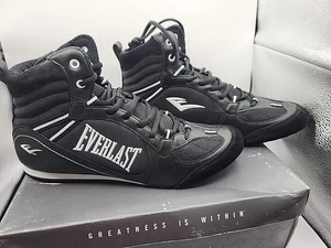 Zapatos de Boxeo Everlast Elite Modelo 501. Parte superior alta. Negro/blanco talla 11 - Imagen 1 de 8